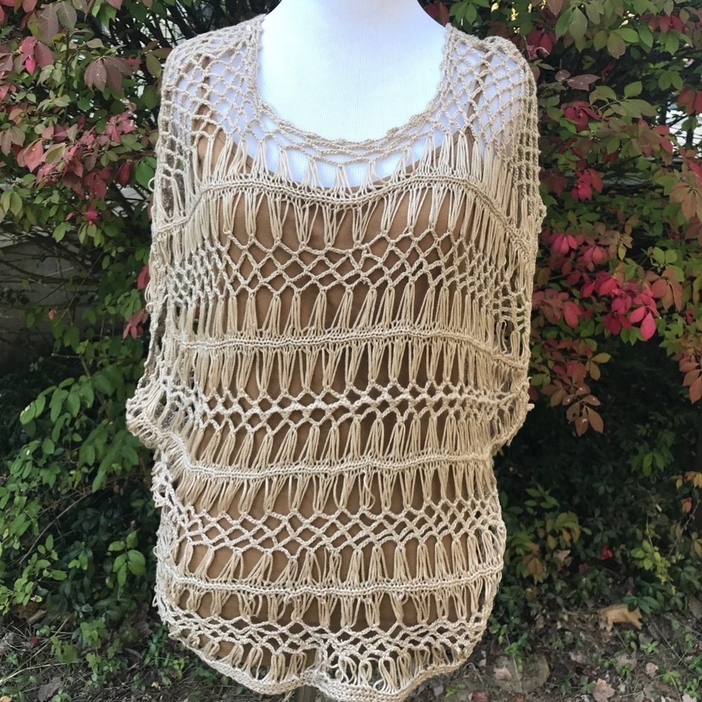 Tan loose knit sweater